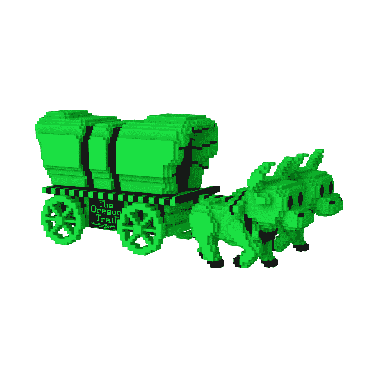 Pop! Rides Super Deluxe the Oregon Trail Oxen and Wagon (Green & Black) - Figurine Pop!