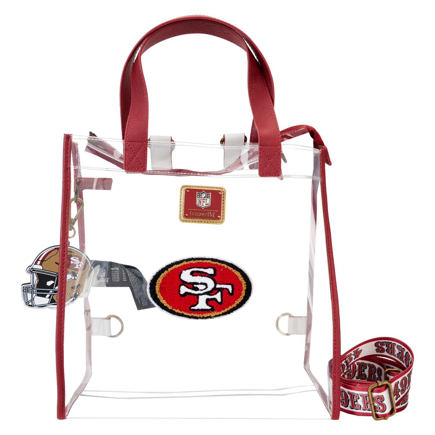 NFL San Francisco 49ers Clear Convertible Backpack & Tote Crossbody Stadium Bag - Figurine Bags