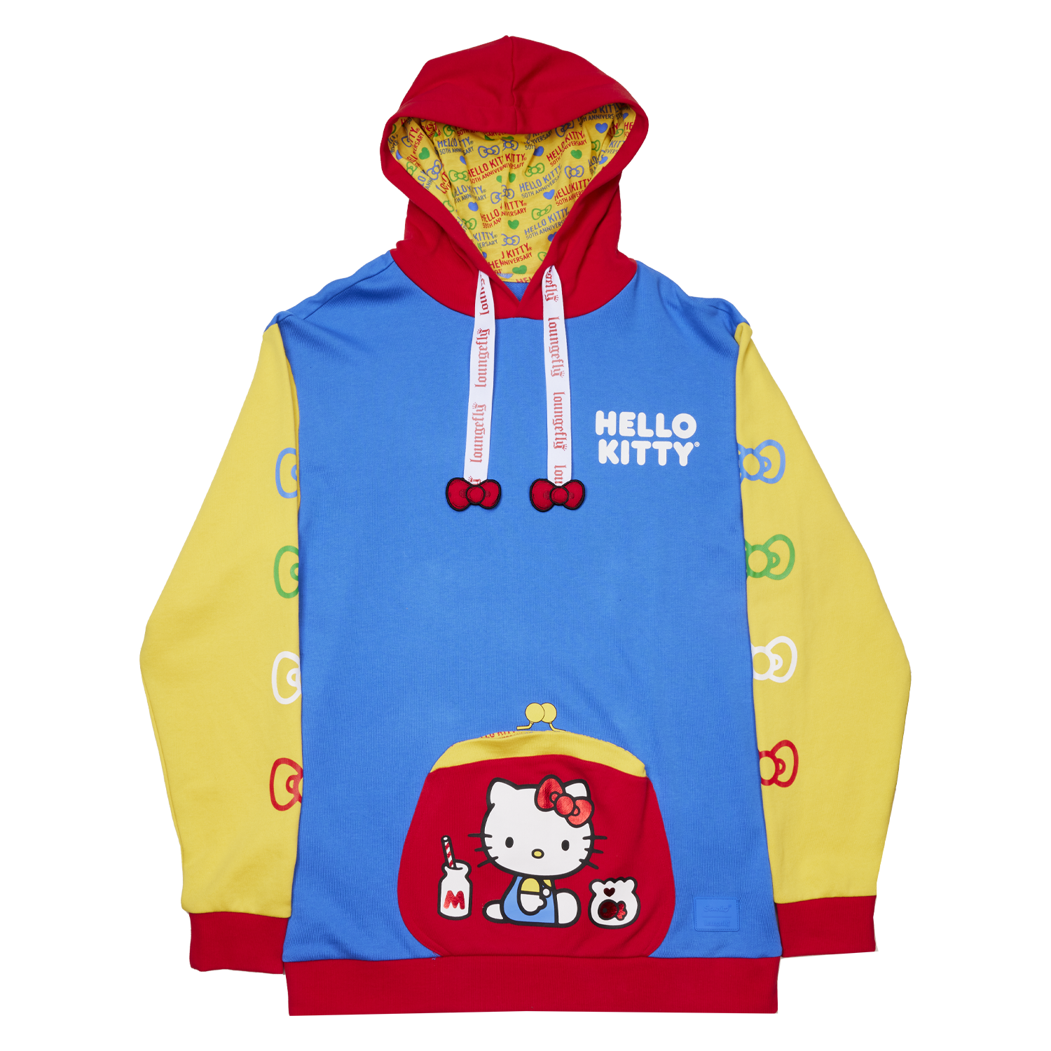 Sanrio Hello Kitty 50th Anniversary Color Block Unisex Hoodie - Figurine Apparel