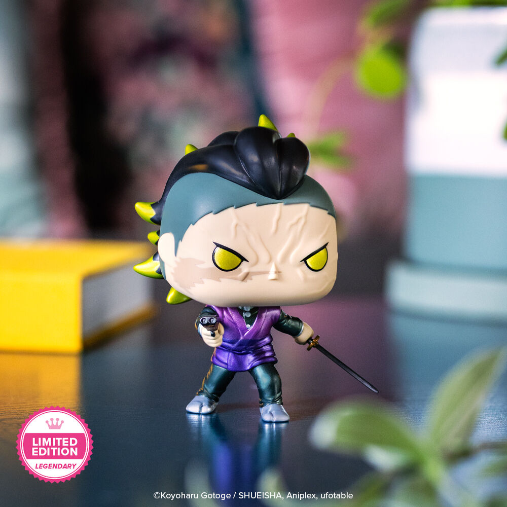 Pop! Genya Shinazugawa (Demon Form) (Metallic) with Pop! Protector - Figurine Pop! Demon Slayer
