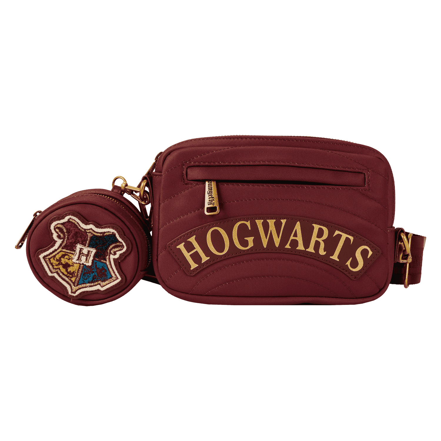 Harry Potter Hogwarts House Canvas Sling Crossbody Bag with Coin Bag - Figurine Bags