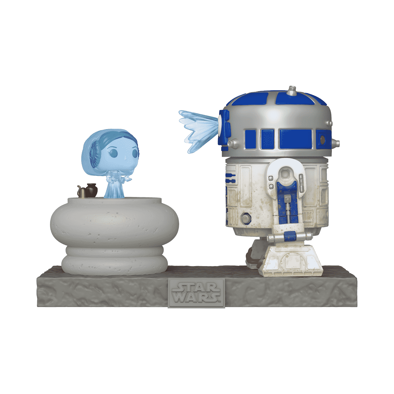 Pop! Deluxe R2-D2 and Princess Leia Hologram - Figurine Pop! Star Wars