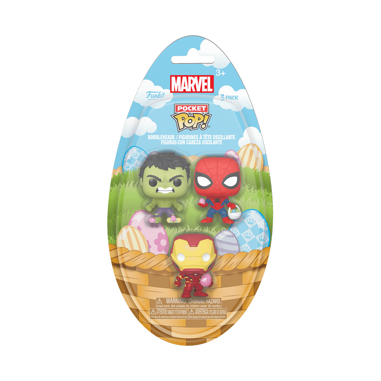 Pocket Pop! Easter Hulk, Spider-Man, Iron Man 3-Pack - Figurine Pop! Marvel